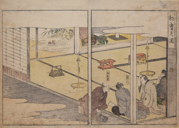 First Meeting (Shokai no zu) by Utamaro, Woodblock Print