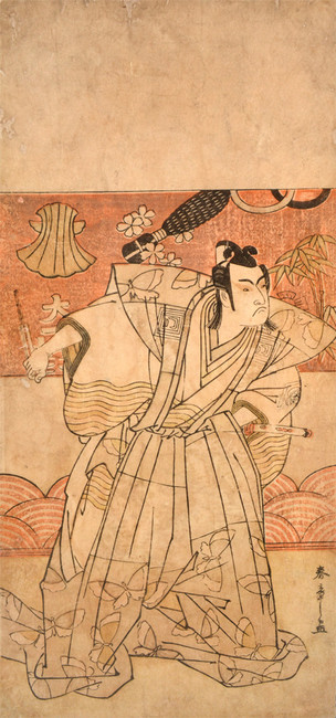 Kabuki Actor Ichikawa Monnosuke II as Soga no Goro by Shunsho, Woodblock Print