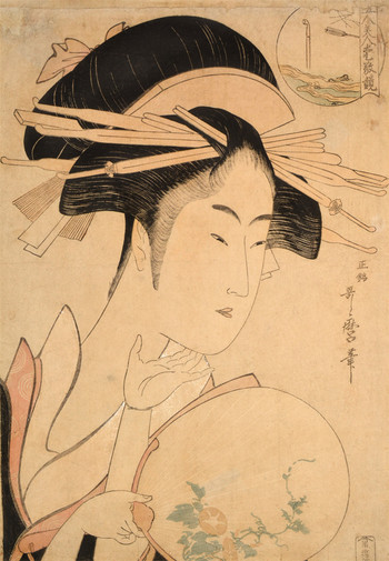 Kisegawa of the Matsubaya by Utamaro, Woodblock Print