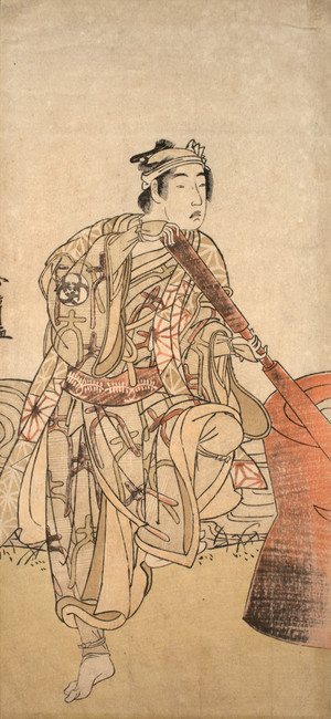 Bando Mitsugoro I as the Sprit of an Egret Disguised as Cotton Maker Megamagosaburo by Shunsho, Woodblock Print