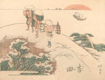 Yoshida by Hokusai, Woodblock Print