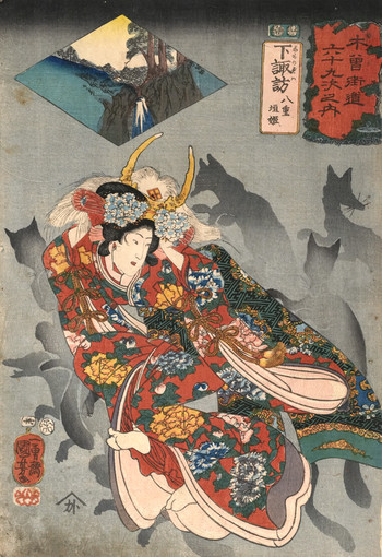 Shimonosuwa: Yaegakihime by Kuniyoshi, Woodblock Print