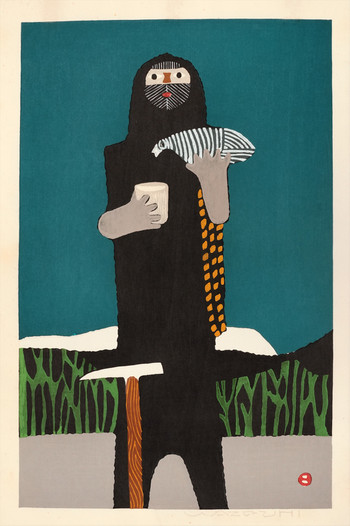 Mountaineer No. 5 by Azechi, Umetaro, Woodblock Print
