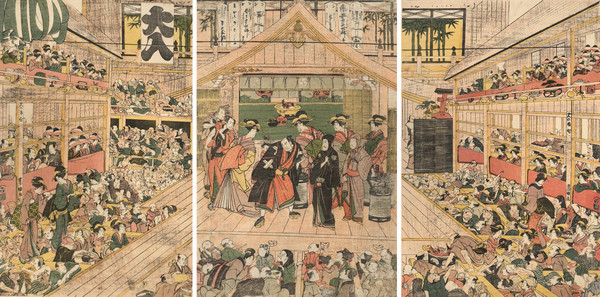 Interior of a Kabuki Theater by Toyokuni I, Woodblock Print