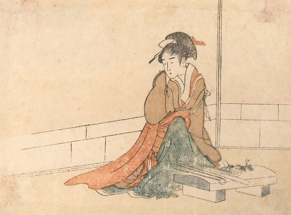 Seated Beauty: Egoyomi for 1799 by Unsigned / Unknown Artist, Woodblock Print