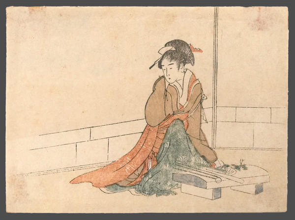 Seated Beauty: Egoyomi for 1799 by Unsigned / Unknown Artist, Woodblock Print