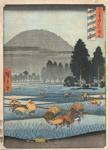 Hoki Province, Ono, Distant View of Mount Daisen by Hiroshige, Woodblock Print