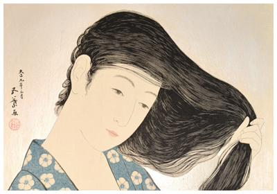 Woman Combing Her Hair by Goyo Hashiguchi